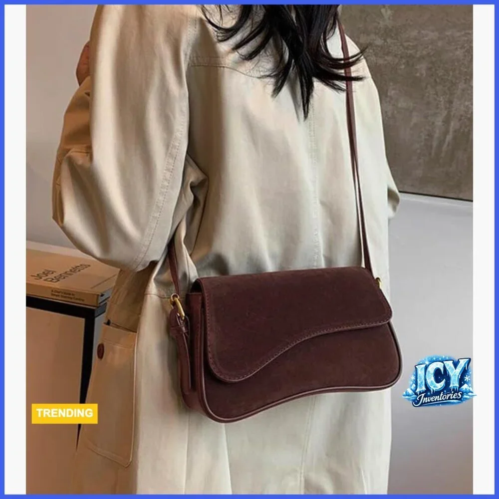 Suede Shoulder Bag with Removable Strap Hobo Handbag Tote